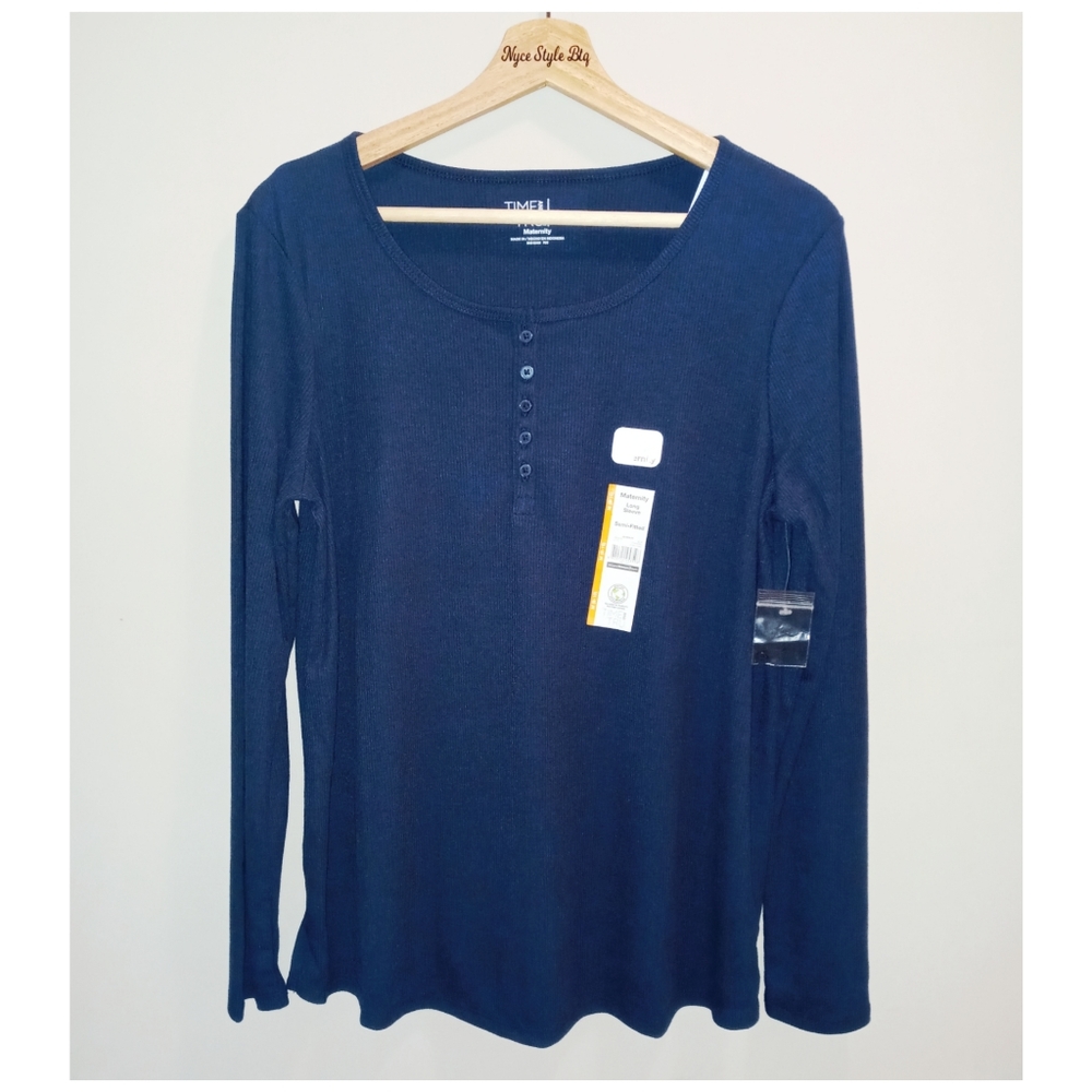 3/$25‎ Time And Tru Maternity Shirt Ribbed Top - Picture 4 of 7